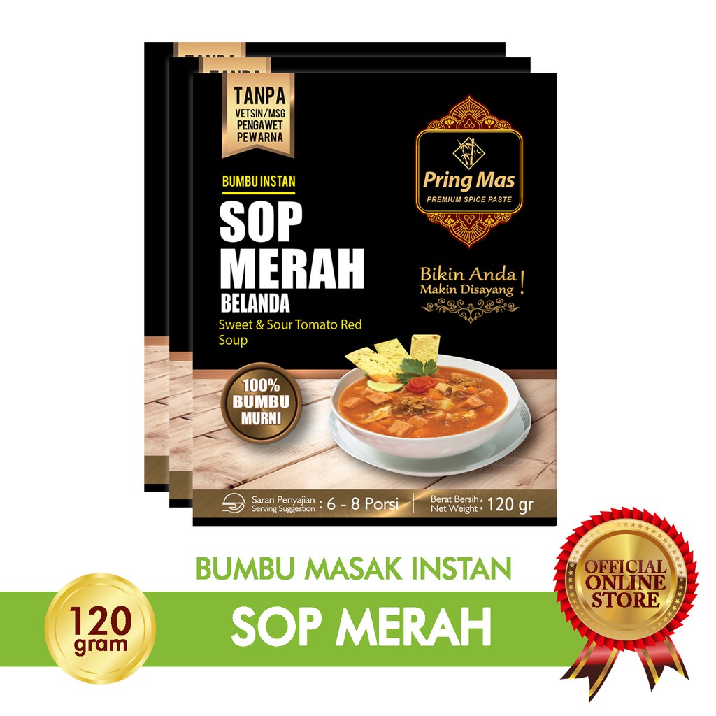 

Pring Mas Sop Merah Belanda 6-8 porsi -Halal MUI