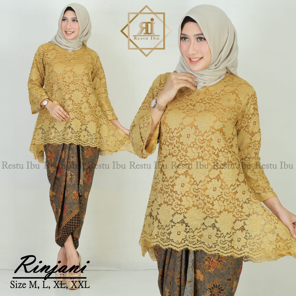 SB Collection Stelan Kebaya Rika Blouse Brukat Dan Rok Lilit Maxi Super Jumbo Batik Wanita