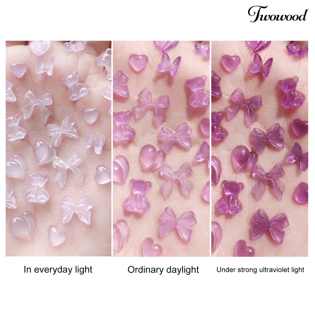 1 Kotak Ornamen Kuku 3D Bahan Resin Warna Cerah Untuk Dekorasi Manicure Wanita