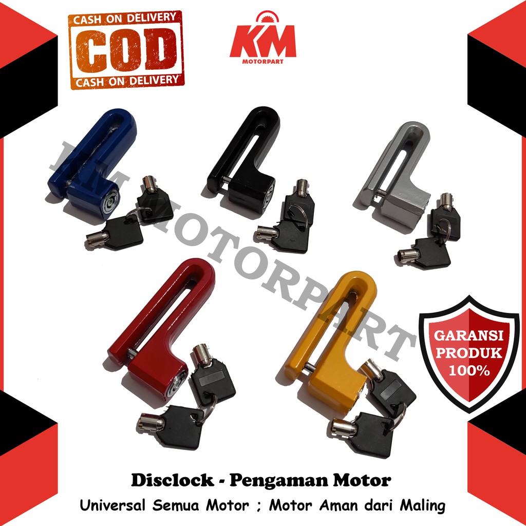 Kunci Gembok Motor Anti Maling Antitheft Disclock Original