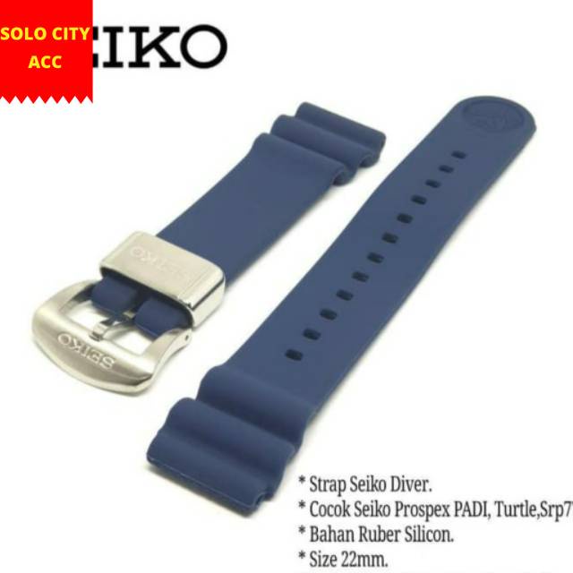 TALI STRAP JAM TANGAN SEIKO DIVER PROSPEX BLUE 22MM RUBBER SILICONE SEIKO DIVER PROSPEX BLUE