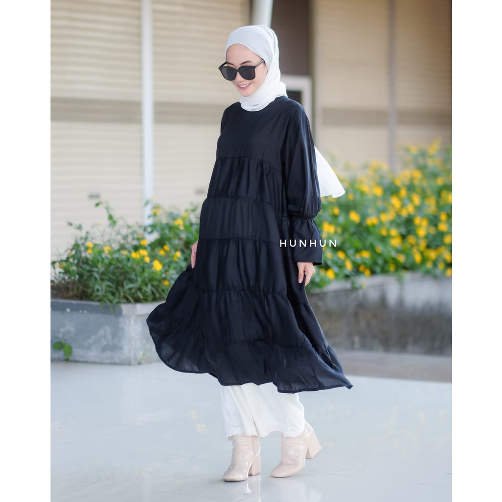 (TUNIK) Moana Long Tunik Rayon Premium/ Tunik Rayon Ruffle Pusatgrosir_solo/ cempaka tunik