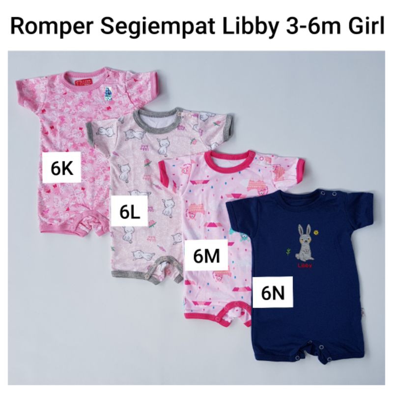 SATUAN PILIH MOTIF Romper Libby Baju Kodok Bayi Jumper Pendek Segiempat 3 6 9 Bulan