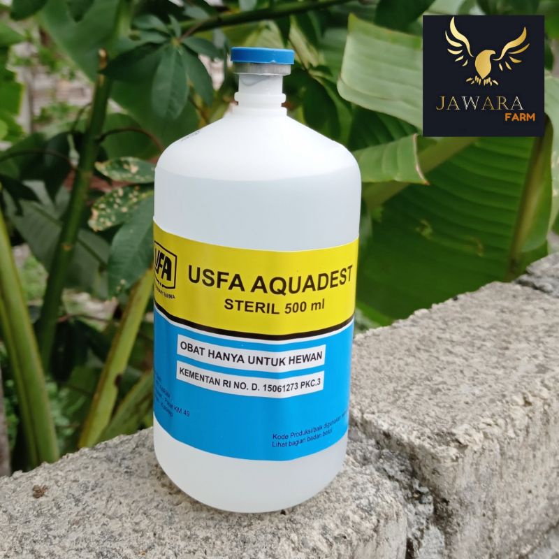 Aquades Air Murni 500 ml Pelarut Obat Hewan