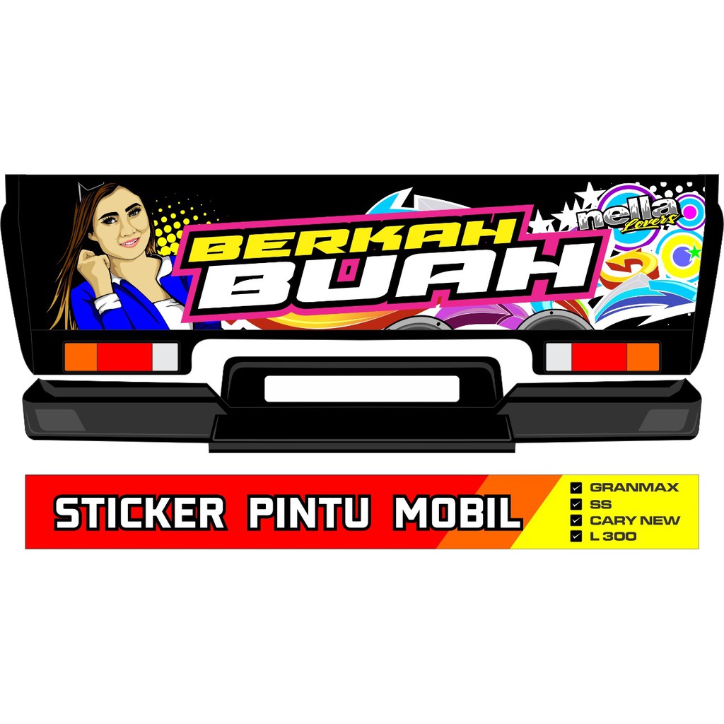 Sticker Pintu Belakang Mobil Pick Up Stiker Pintu Grandmax / L300 / Carry SS / Futura / NewCarry 01