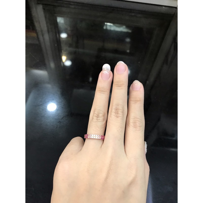 Cincin listring rainbow emas asli kadar 375