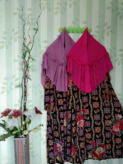 Gamis jersey roberta motif bunga/gamis jersey manyung busui