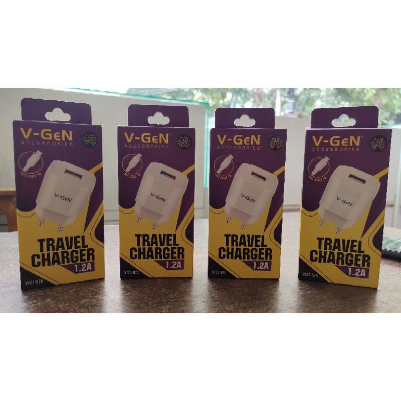 [COD] VGEN TRAVEL CHARGER 1PORT 1.2A CHARGING KABEL VTC1-07A ORIGNAL