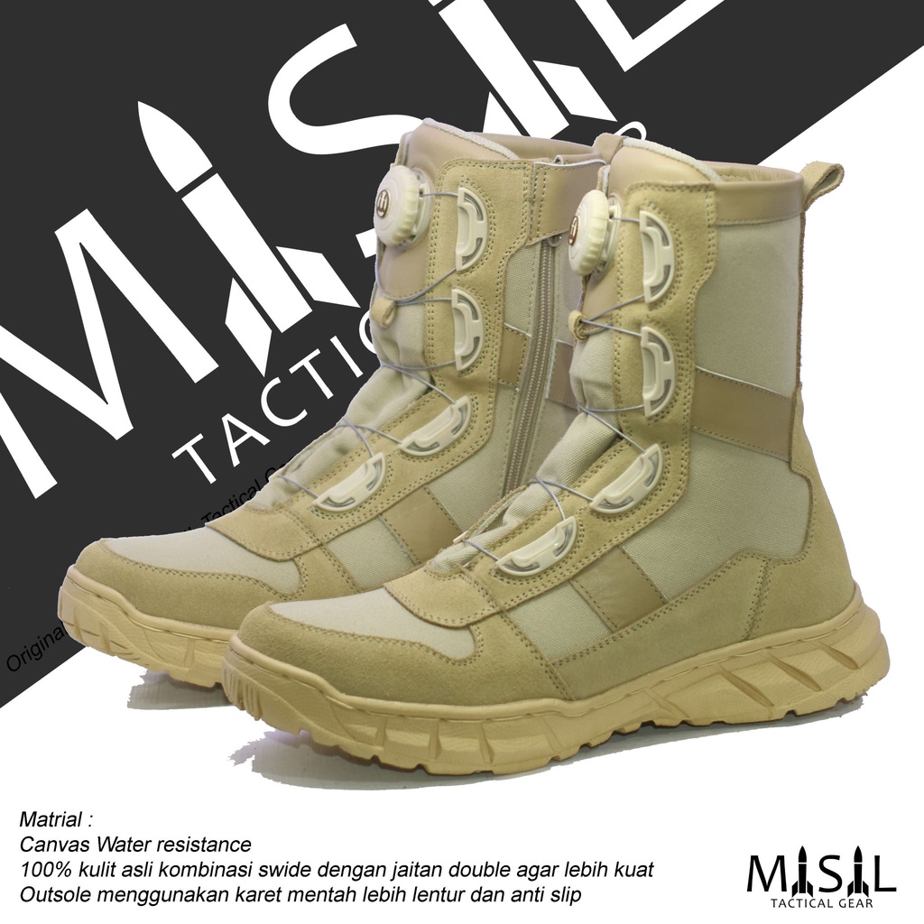 Sepatu PDL Tactical MISIL SEPATU PRIA OUTDOOR /SEPATU PDL TALI PUTAR TACTICAL GURUN ORIGINAL MEREK M