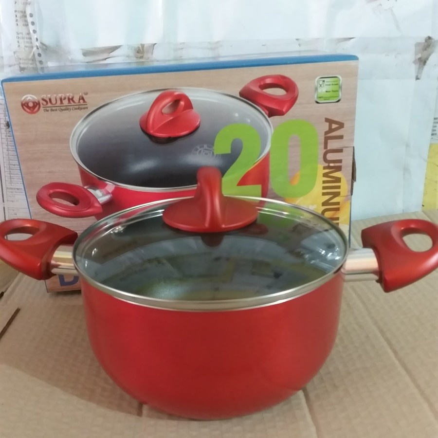 Supra Rosemary / Dutch Oven 20cm Panci Teflon + Tutup Kaca 20 cm