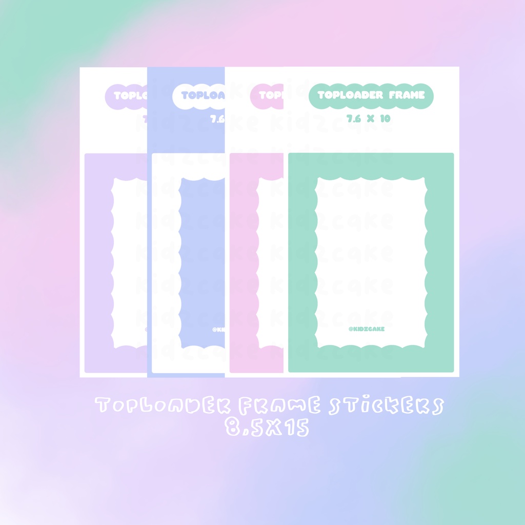 

kidzcake | toploader frame stickers