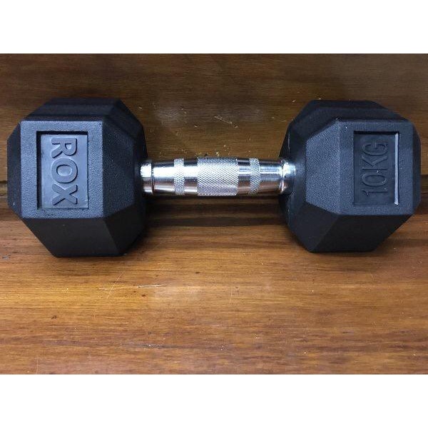 Dumble Barbel Rubber Hexagonal Rox 10 Kg