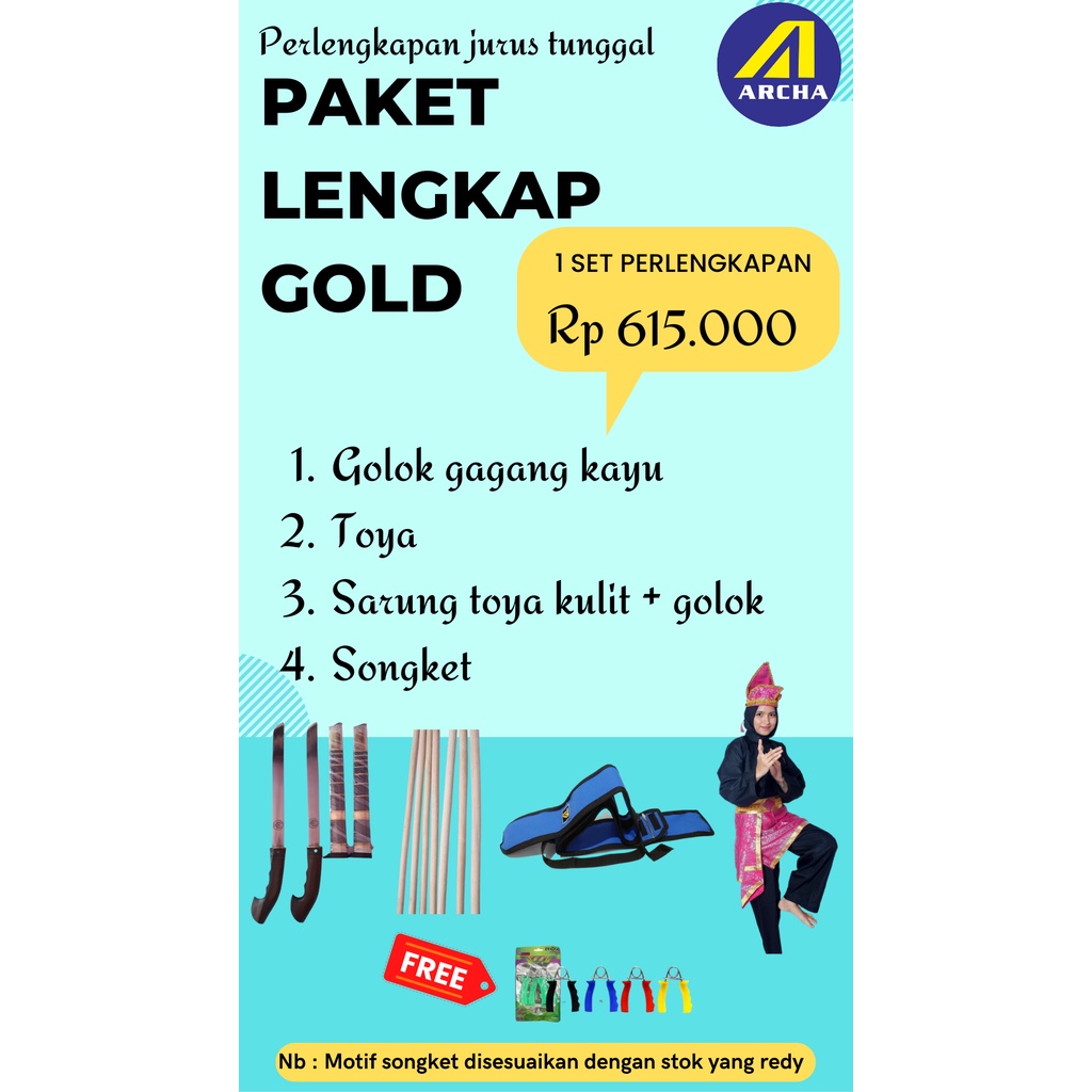 alat seni tunggal pencak silat paket gold