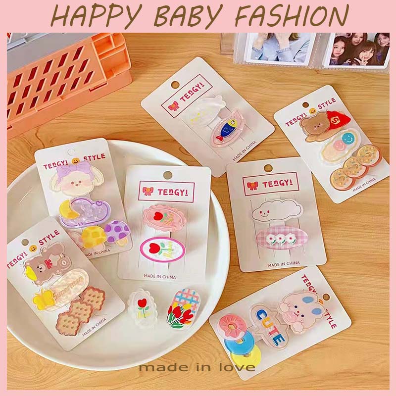 (HAPPY BABY)F01 Hairclip Set Anak isi 3Pcs Jepit Rambut Anak Perempuan Lucu Cantik