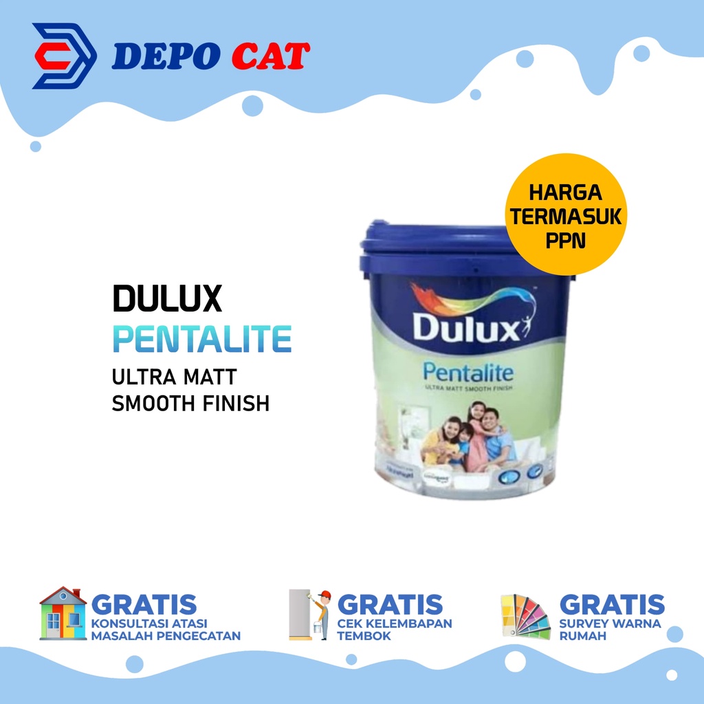 Jual Dulux Pentalite 2290 Brilliant White 25l Cat Tembok Premium Interior Shopee Indonesia 9783