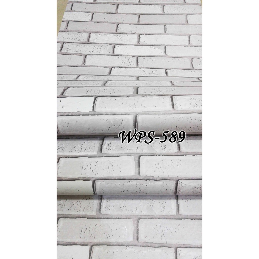 METH WPS589 BATA PUTIH 3D WALLPAPER STICKER WAL PAPER DINDING STICKER DINDING STIKER HIASAN DEKORASI RUANGAN TEMBOK-4