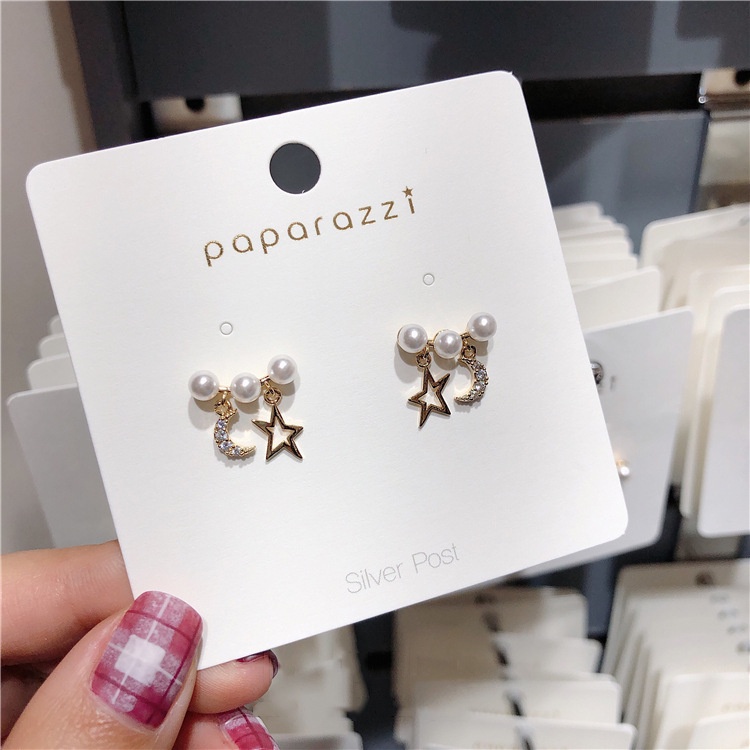 Korea Dongdaemun baru anting-anting elegan mutiara Xingyue internet influencer anting-anting berlian