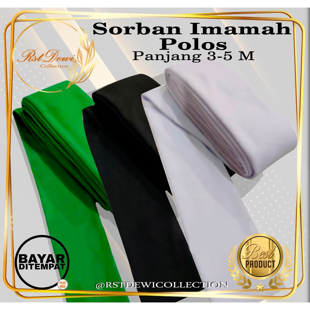 Sorban Imamah Polos Panjang 3 Meter