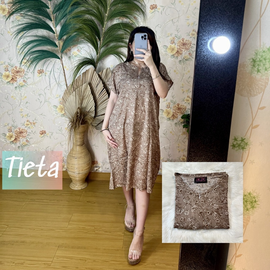 NCDY HOMEWEAR DASTER PENDEK SELUTUT RAYON PREMIUM LD 130cm BUSUI FRIENDLY KEKINIAN-Tieta PENDEK