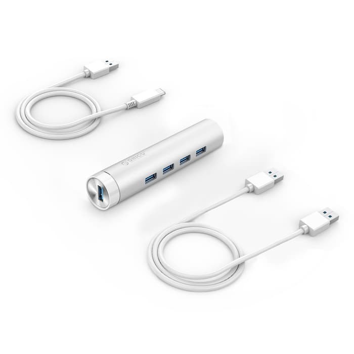 USB 3.0 Hub orico 4 Port Aluminum include Type-A &amp; Type-C Cable super speed ARH4-U3 - Terminal usb
