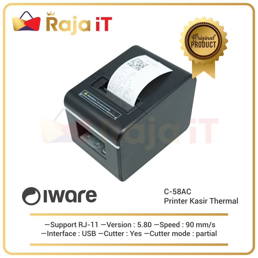 IWARE Printer Kasir Thermal C58AC Auto cutter C-58AC C58-AC 58MM USB