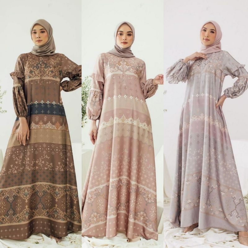 GARANSI TERMURAH MEWAH MAXY - GAMIS MODERN DRESS - HOMEDRESS NAMARA NADEEA RAYON DIAMOND