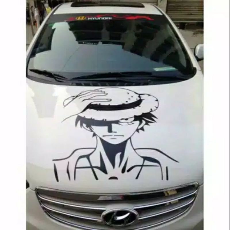 Stiker cap mobil avanza terios fortuner pajero honda brio keren one piece cutting sticker mobil kere