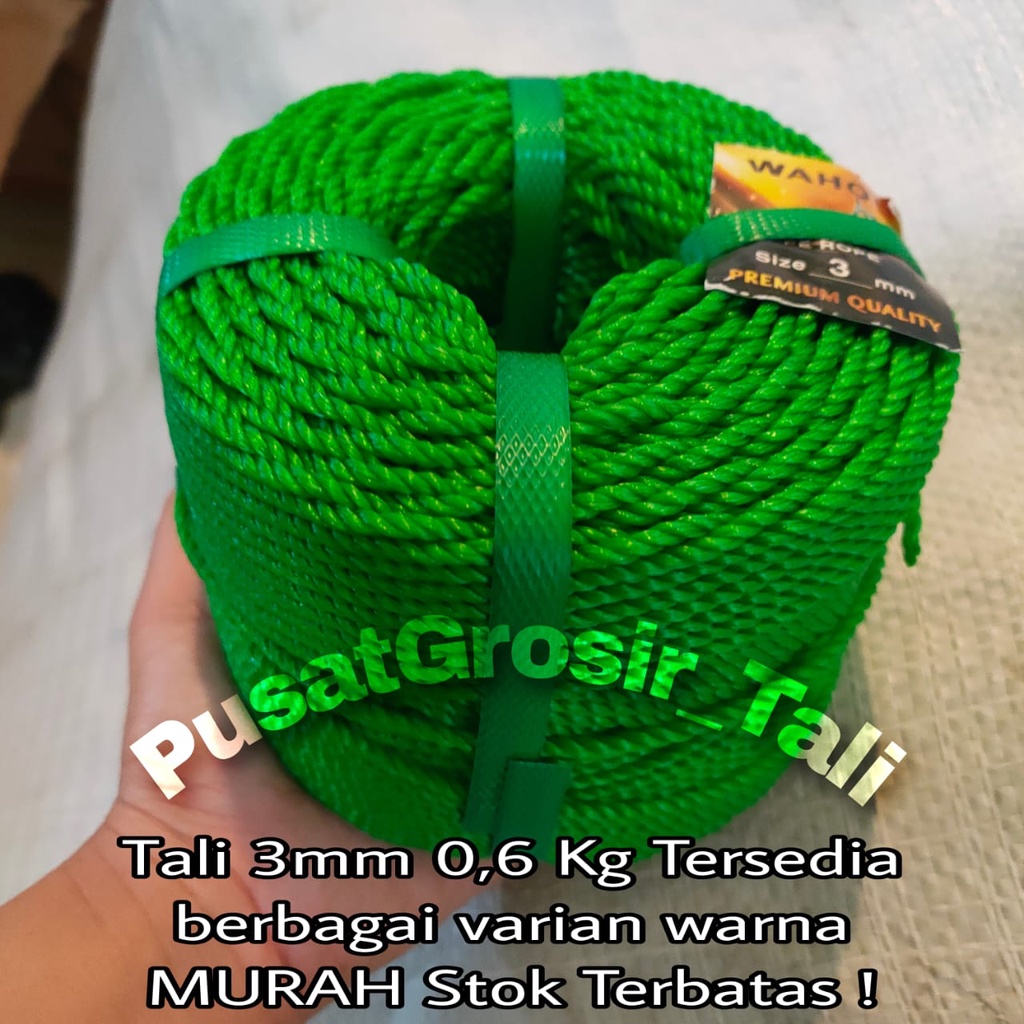 

Tali 3mm / Tali Tambang 3mm PE 1 ROL 0,6 KG Murah