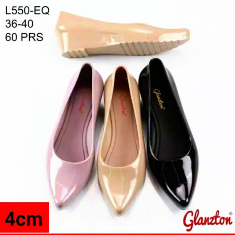 Sepatu Wedges 4 Cm Glossy L550-EQ (import)