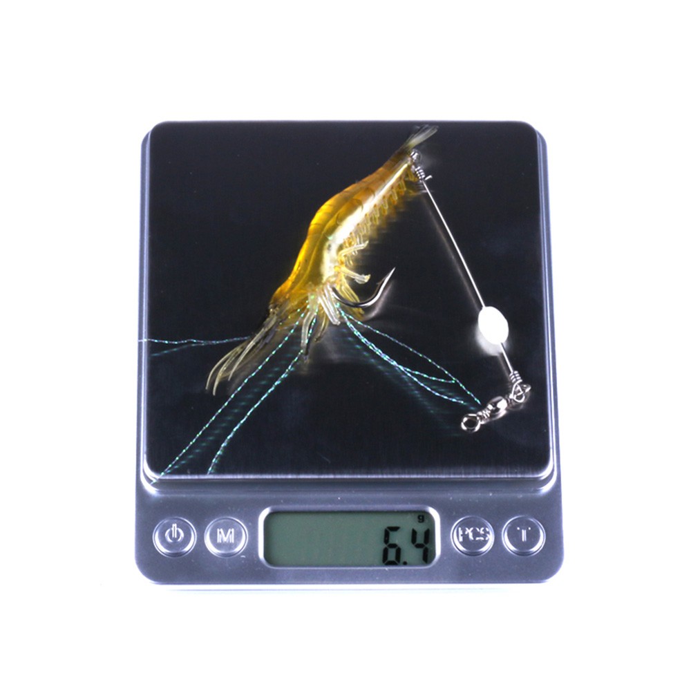 HENGJIA 3PCS/lot 7CM/6.4G Soft Shrimp Umpan Pancing Luminous Udang Tiruan Fishing Lure Ikan Bait Bass Swimbait Tackle