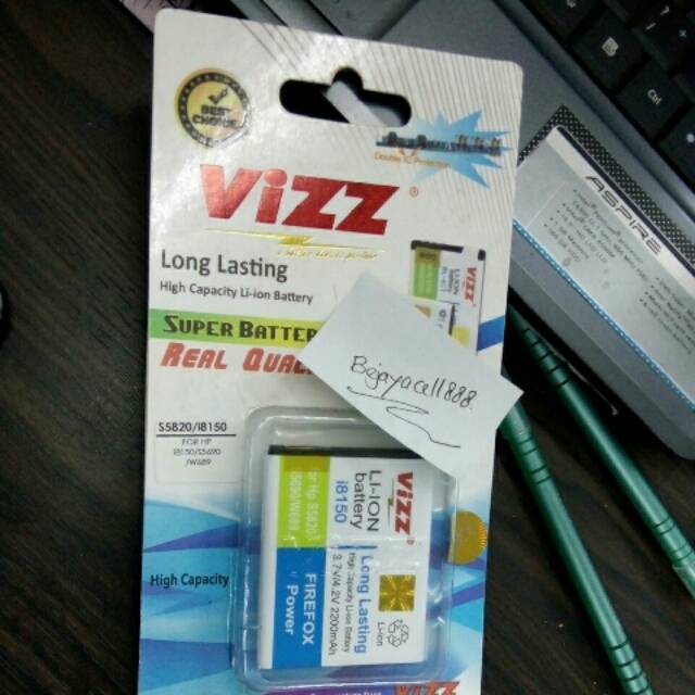 Baterai vizz handphone SAMSUNG GALAXY WONDER I8150 S5820 W689 SGH-T589 batre battery double power ic
