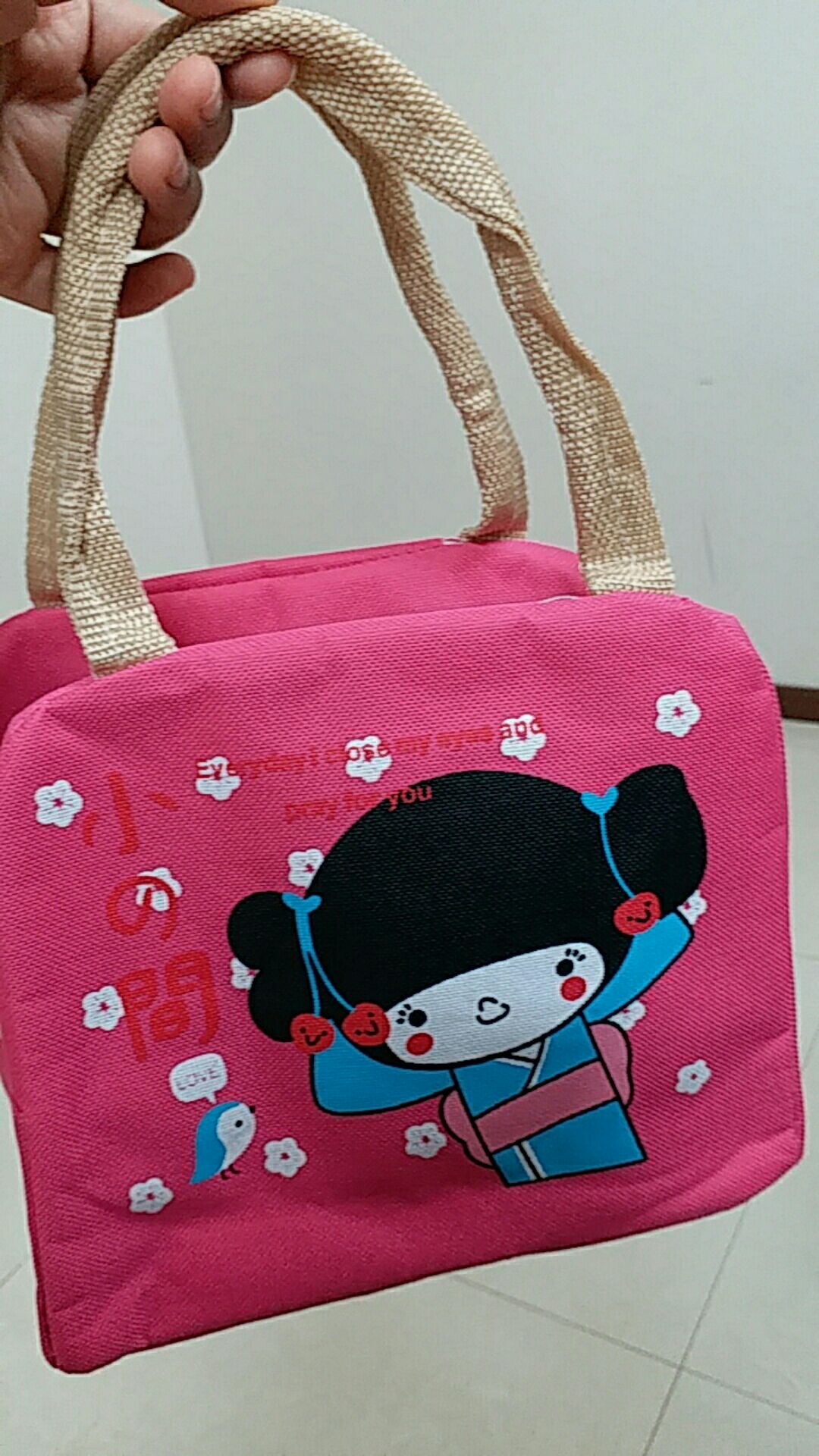 Lunch Bag Cooler Bag Japanese Girl / Iconic Insulated Lunch / Picnic Bag