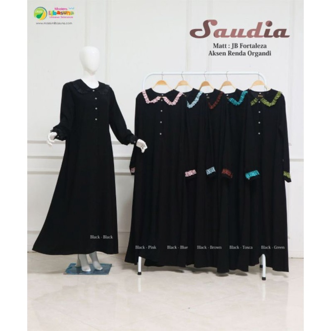 Gamis Saudia by Moslem Libasuna / Gamis Akhwat Hitam