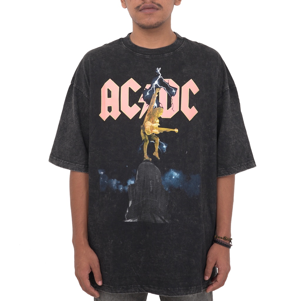 Toxic1805 ACDC Washing Oversize Tee T-Shirt Kaos Original Vintage Band