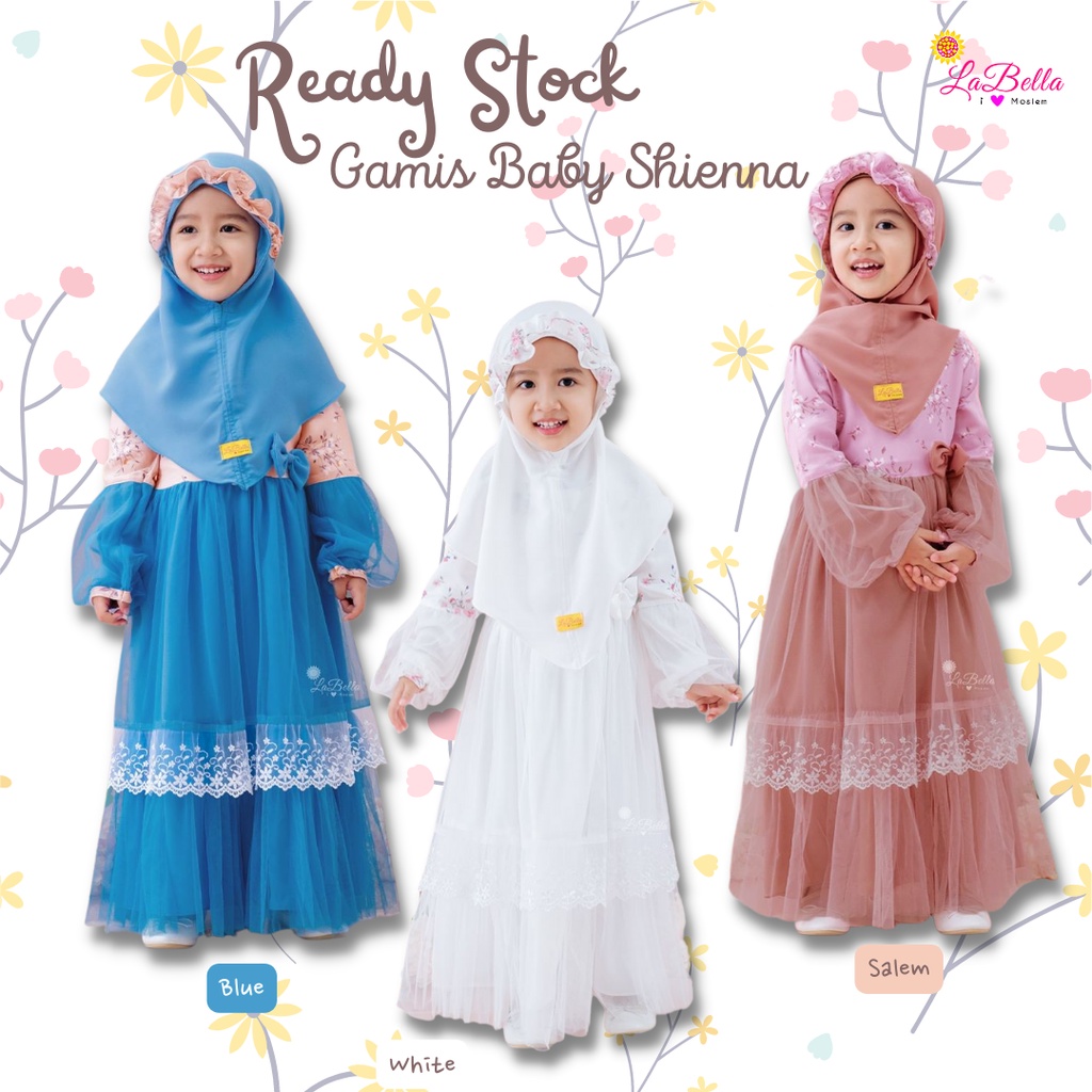 GAMIS PESTA ANAK BAYI USIA 6 - 24 BULAN DENGAN ROK TUTU MOTIF BUNGA GAMIS BABY SHIENNA LABELLA