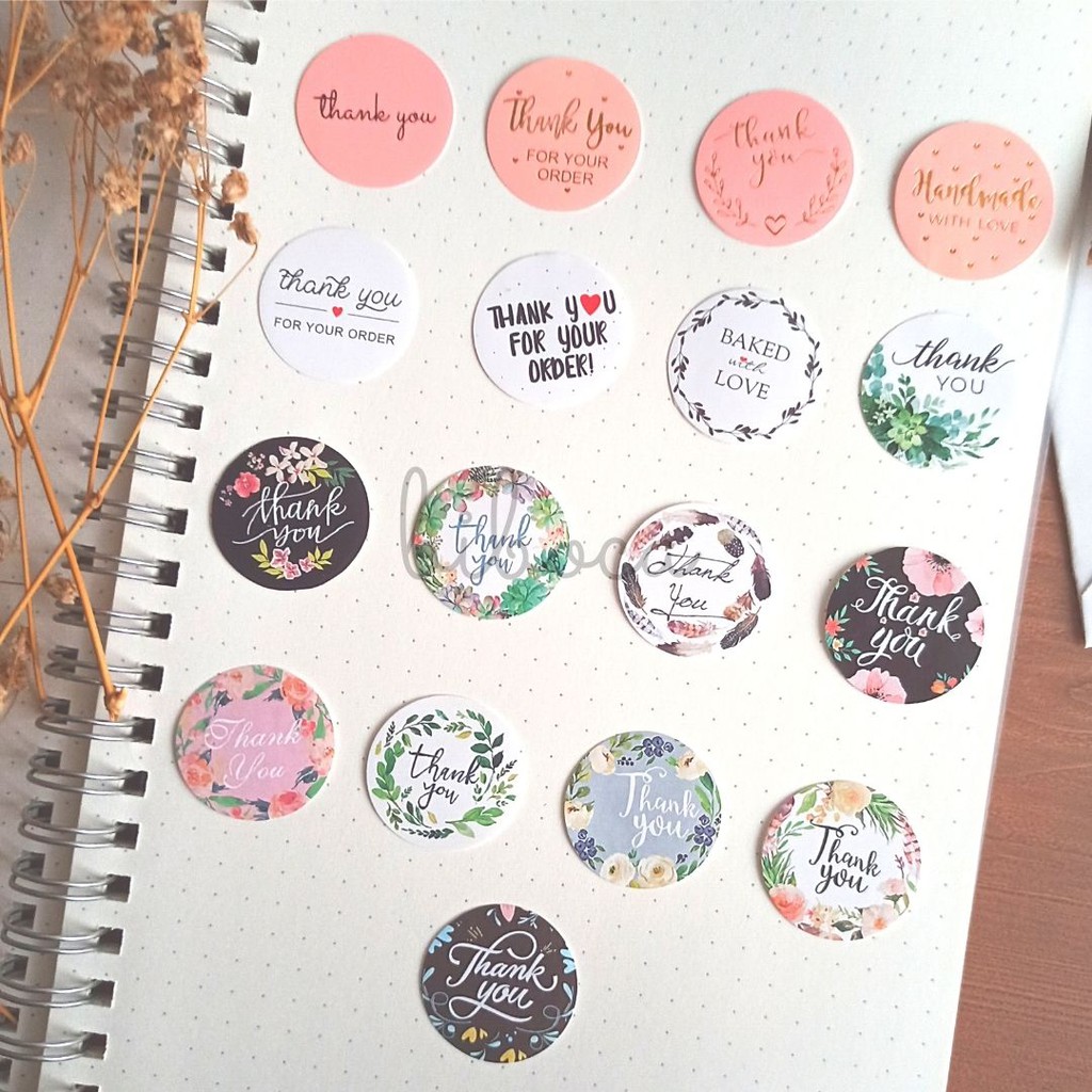 

Sticker Label Thank You Stiker Terima Kasih Amplop Segel Kemasan Plastik Kardus Kue Hadiah1PCS PART2