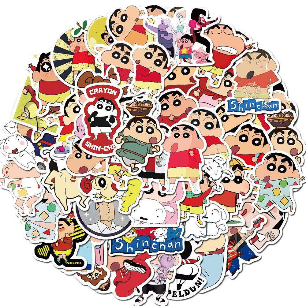 Stiker PVC Gambar Crayon Shin-Chan Untuk Dekorasi Koper / Gitar