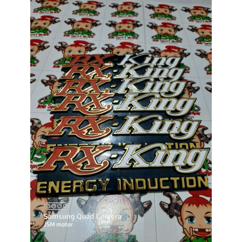Emblem RX King tulisan timbul rx king tutup aki box energi induction 2pcs