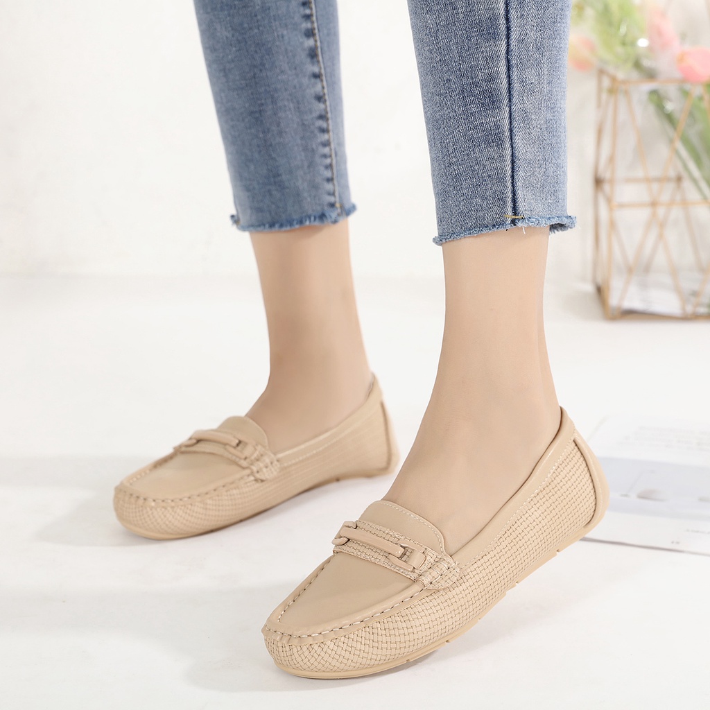 JISO RYONA LOLI-22 Sepatu Wanita Flat Shoes Kulit Import Premium Pansus Import