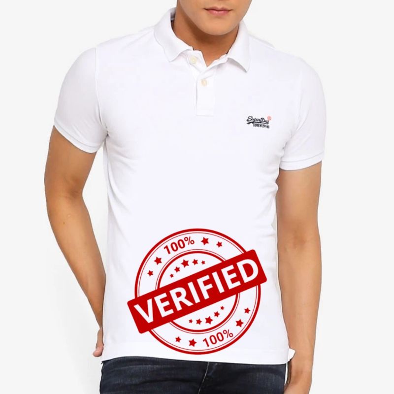SUPERDRY Optic White Polo Shirt ORIGINAL AUTHENTIC