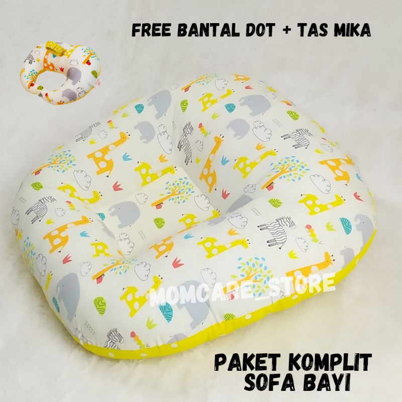 Paket komplit / Sofa bayi + Bantal dot +Tas mika-PAKETKOMPLIT#01