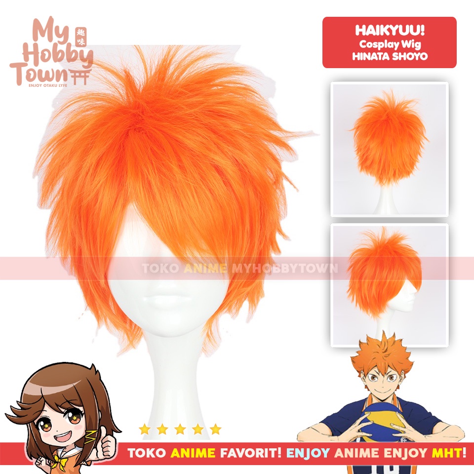 Wig Rambut Palsu MCoser Orange 30 cm 609B - Haikyuu Hinata Shoyo - Bleach Ichigo Kurosaki - Zootopia Nick Wilde Cosplay