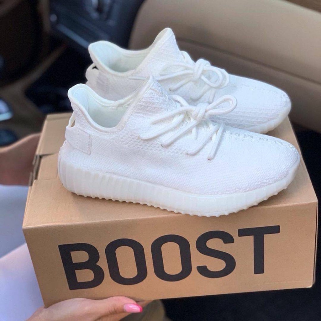 Sepatu Adidas yeezy boost 350 Fullwhite - [ BUKAN SNEAKERS PUMA, CONVERSE, ADIDAS ] - GRATIS ONGKIR 