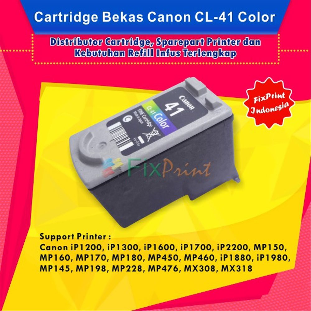 Cartridge Tinta Bekas Canon CL41 Color, Cartridge Printer Canon iP1200 iP1300 iP1600 iP1700 iP2200 M
