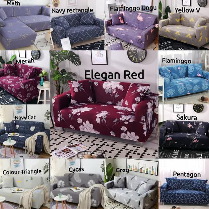 DISKON Cover Sofa 2 Seater Import Sarung Sofa Seater Stretch Kain Sofa Seater DR141