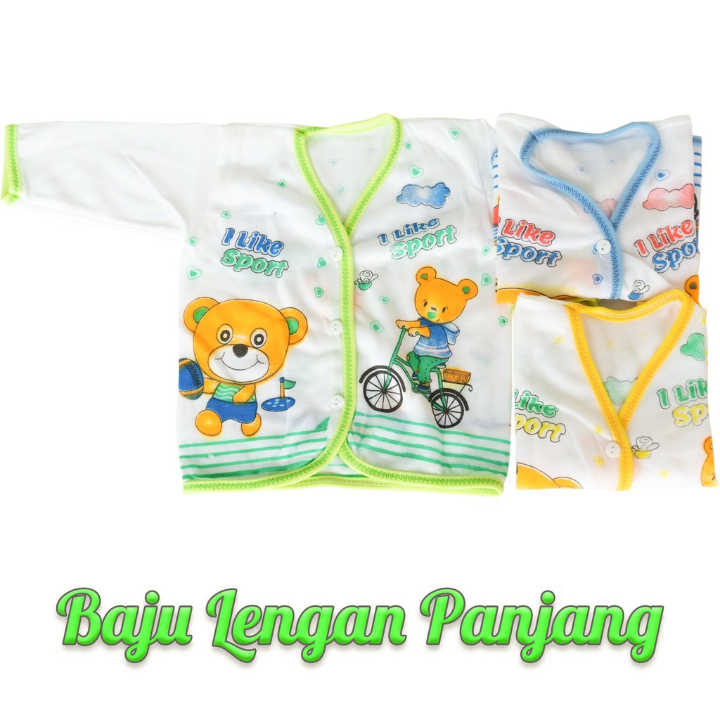 3Pcs Baju Bayi lengan Panjang newborn baju Panjang