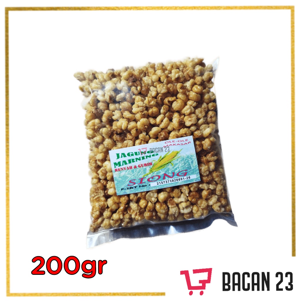 Jagung Marning Siong ( 200 gr ) / Oleh - Oleh Khas Makassar / Ole-ole Makassar / Jagung Siong / Bacan 23 - Bacan23