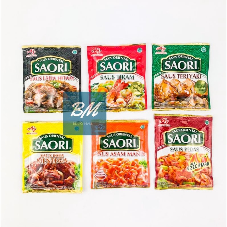 

Saori Saus Sachet / Saos Tiram / Saus Teriyaki / Saus Saus Lada Hitam / Saus Rasa Mentega / Saus Asam Manis / Saus Pedas Szechuan / Bumbu Oriental Instant