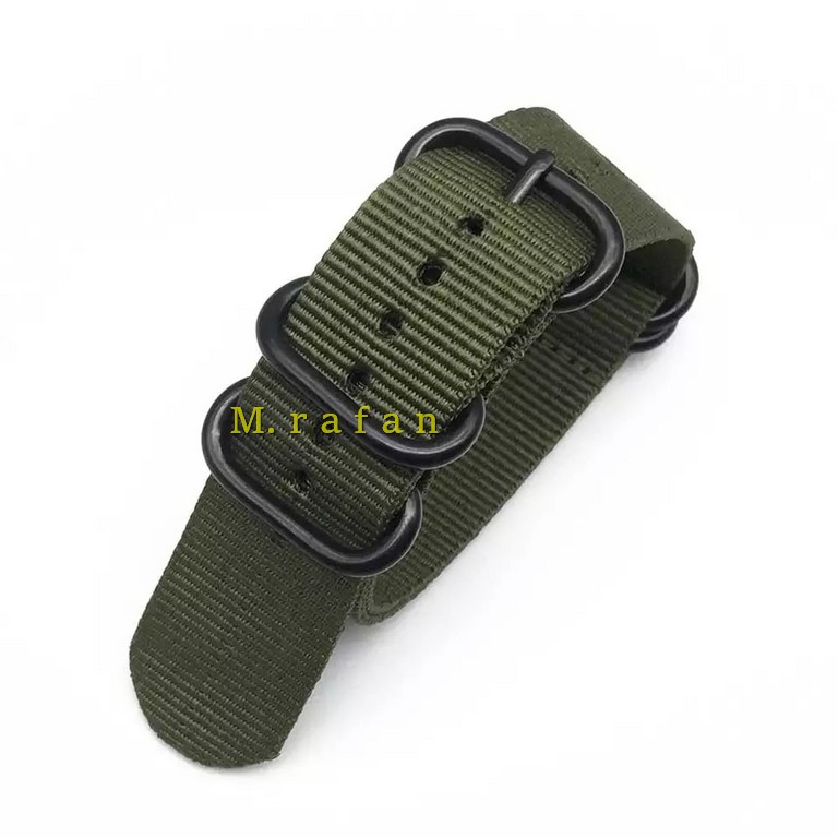 Strap Tali Jam Tangan Nylon Canvas PVD Nato Kanvas 20MM 22MM 24mm Free Pen Hijau