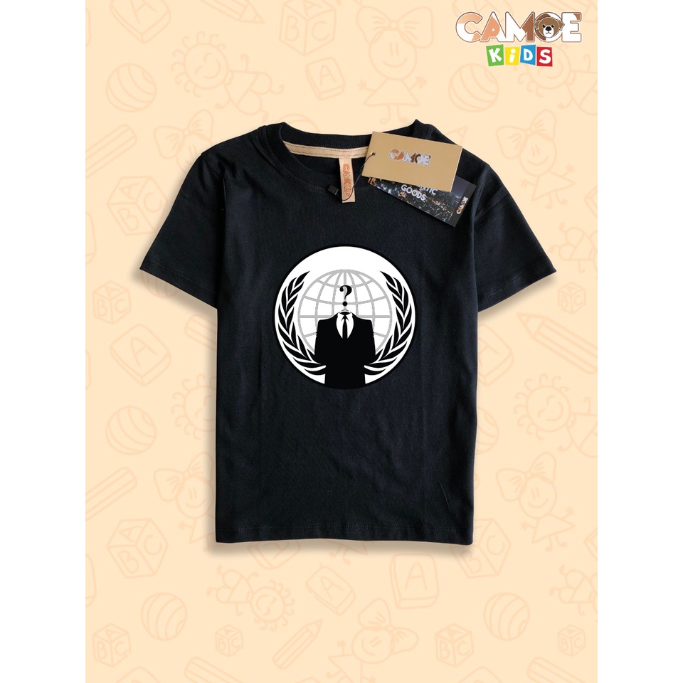 Kaos Anak KIDS Anonymous Hacker Logo